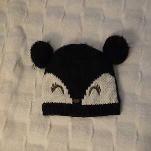Cute Black and White Knit Animal Hat